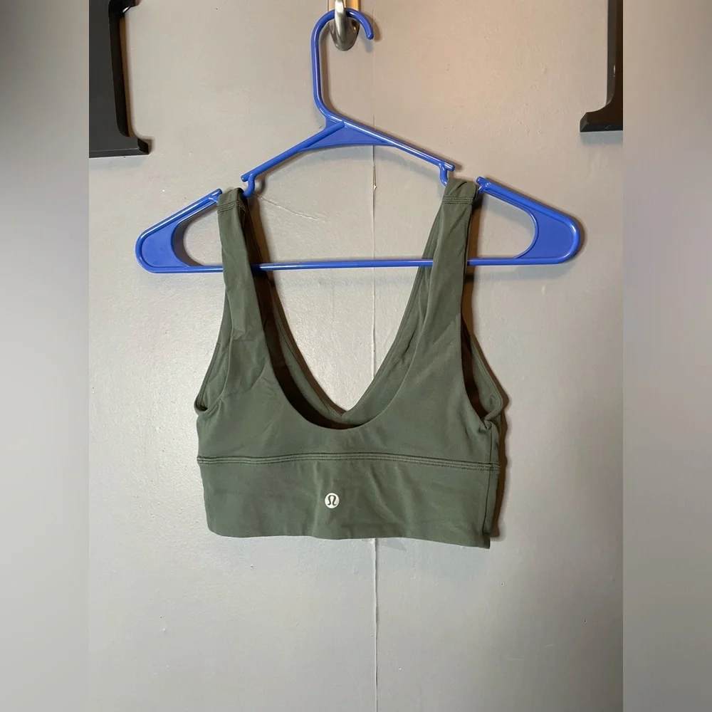 Lululemon Align V-Neck Bra *Light Support,‎ A/B Cup Dark Forest size 4